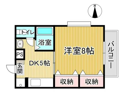 鈴江ハイツ(1DK/1階)の間取り写真