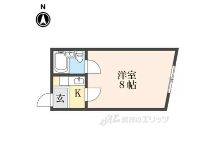 諏訪東生駒ビル(1K/4階)の間取り写真