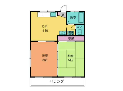 ハイツ早川(2DK/2階)の間取り写真