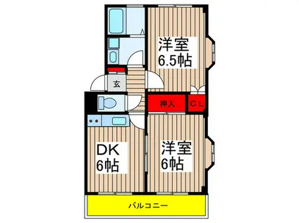 NSコーポ92(2DK/1階)の間取り写真