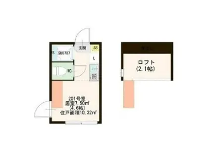 マルシエール西早稲田(ワンルーム/2階)の間取り写真