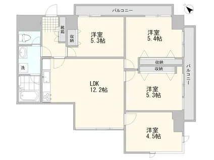 ライオンズマンション荻窪第2(4LDK/5階)の間取り写真