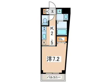 スカイオーブ(1K/5階)の間取り写真