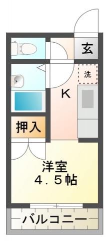 グリーンプラザ八木(1K/2階)の間取り写真