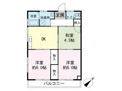 新井アパート(3DK/1階)の間取り写真