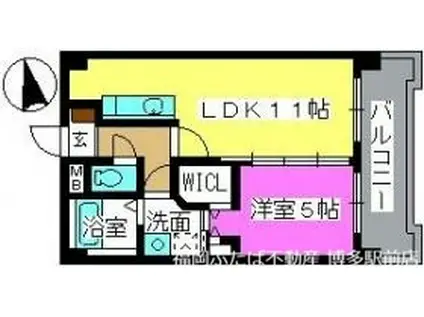 K313FUKUOKA(1LDK/2階)の間取り写真
