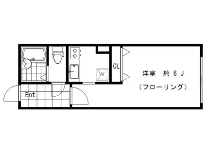 モデュロール赤坂(1K/1階)の間取り写真
