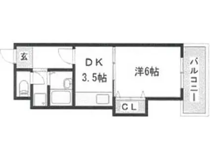 ハイツA&M(1DK/4階)の間取り写真