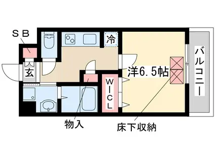 スプランディッド新大阪DUE(1K/3階)の間取り写真