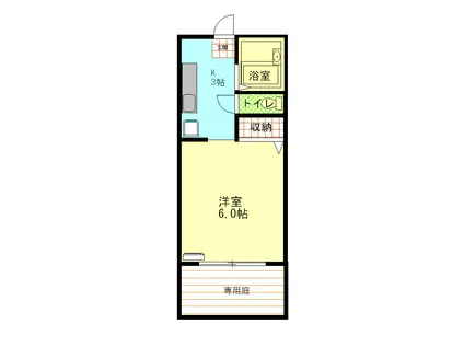 ダンケタカミヤII(1K/1階)の間取り写真