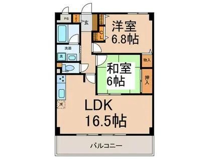 ロイヤル柴田(2LDK/3階)の間取り写真