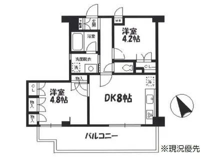 ロイヤルパレス新横浜北プレステージ(2DK/2階)の間取り写真