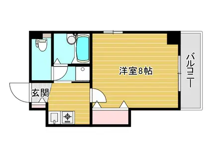 コンティニュー千代崎(1K/2階)の間取り写真