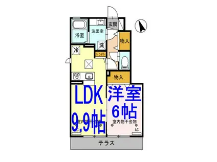 YAHATA HOUSE RAN(1LDK/1階)の間取り写真