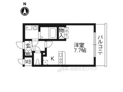 エスリード烏丸五条駅前(ワンルーム/7階)の間取り写真