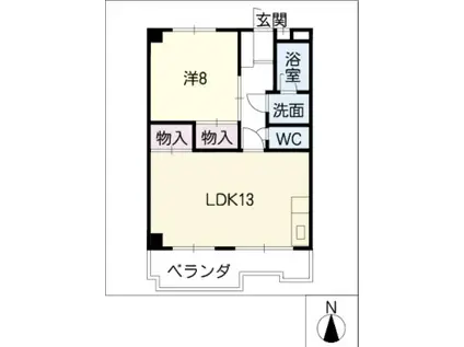 藤本コーポ(1LDK/3階)の間取り写真