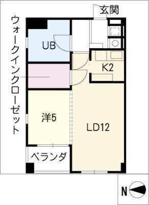 セントレイクセレブ大曽根(1LDK/2階)の間取り写真