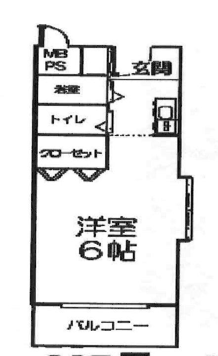 カームヒル箕面(1K/1階)の間取り写真
