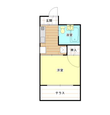 ホワイトハートレーン 1F 初期費用1万円のみ(1K/1階)の間取り写真