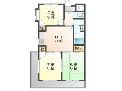 メゾン・ローゼ(3DK/4階)の間取り写真