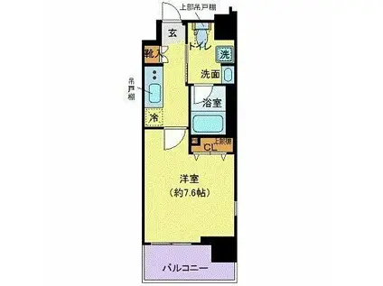 クレイシア芝浦ウォーターフロント(1K/6階)の間取り写真