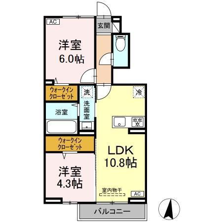 グリーンフォレスト(2LDK/1階)の間取り写真
