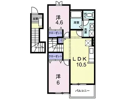 メゾンド・フローレ(2LDK/2階)の間取り写真