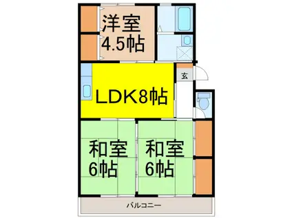 グラントゥール(3LDK/2階)の間取り写真