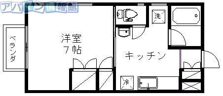 コーポ穂高(1K/1階)の間取り写真