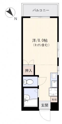 エメロード翠町(ワンルーム/1階)の間取り写真