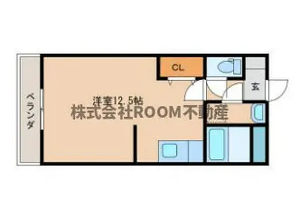 アメニティ都北(ワンルーム/1階)の間取り写真