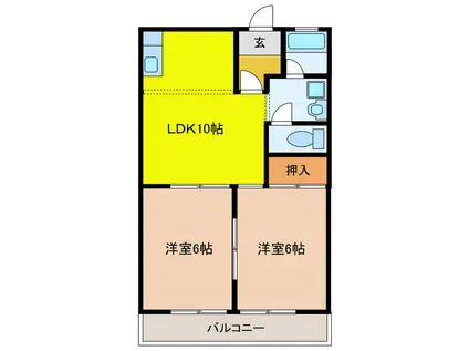 メゾンドジョイフル(2LDK/2階)の間取り写真