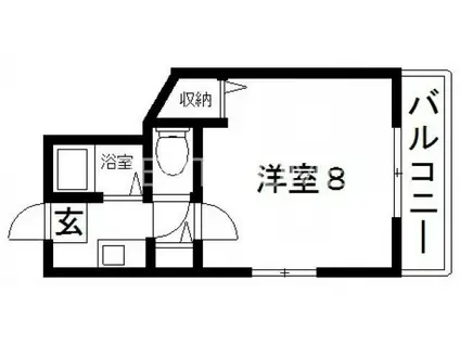 プラザ2丁目(1K/3階)の間取り写真