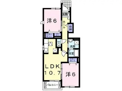 HAPPY DREAM 長泉A(2LDK/1階)の間取り写真