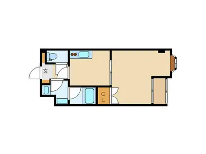 ガーデンコート富山(1K/2階)の間取り写真