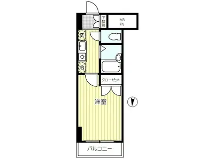 パークウェル落合(1K/4階)の間取り写真