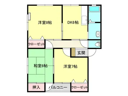 メゾンムー(3DK/2階)の間取り写真