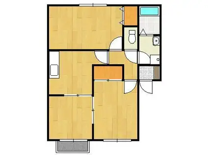 ぴゅあっと川菜(2LDK/1階)の間取り写真