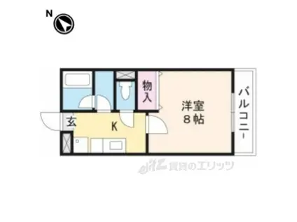 プチフルール千(1K/1階)の間取り写真