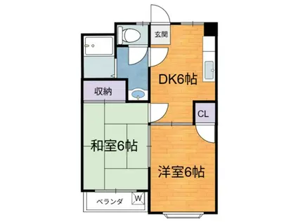 メゾンドール(2DK/5階)の間取り写真