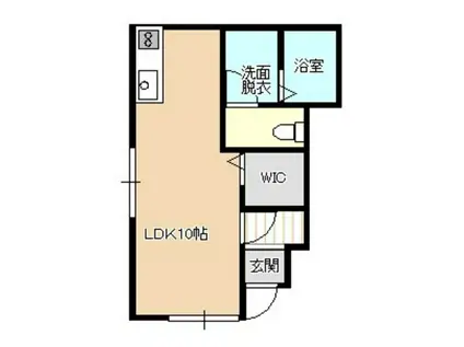 テゾーロ梨木C棟(1LDK/1階)の間取り写真