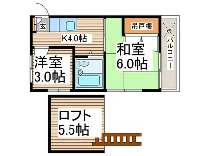 マルコーコーポ(2K/2階)の間取り写真