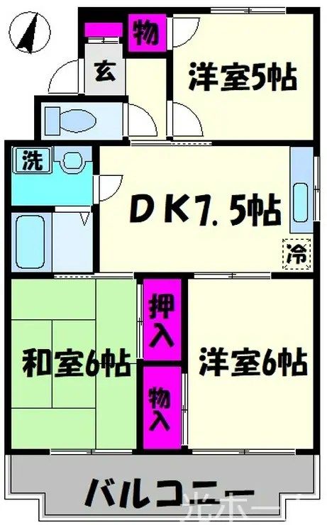 ルミエール東所沢 1階階 間取り