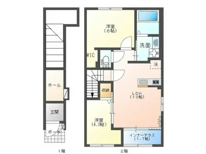 HALE ELUEKO(2LDK/2階)の間取り写真