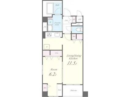 GARDEN COURT A 西高島平(1LDK/2階)の間取り写真