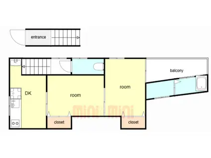 ビーコート青谷(2DK/2階)の間取り写真