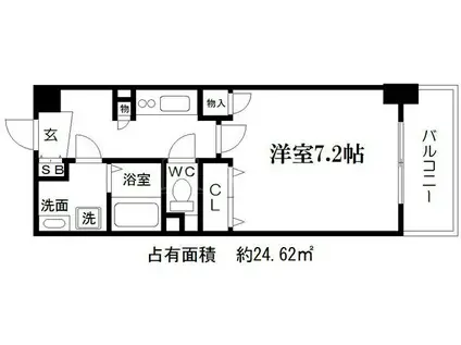 アーバネックス南森町(1K/4階)の間取り写真