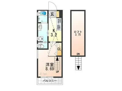 SAKURA TERRACE(1K/2階)の間取り写真