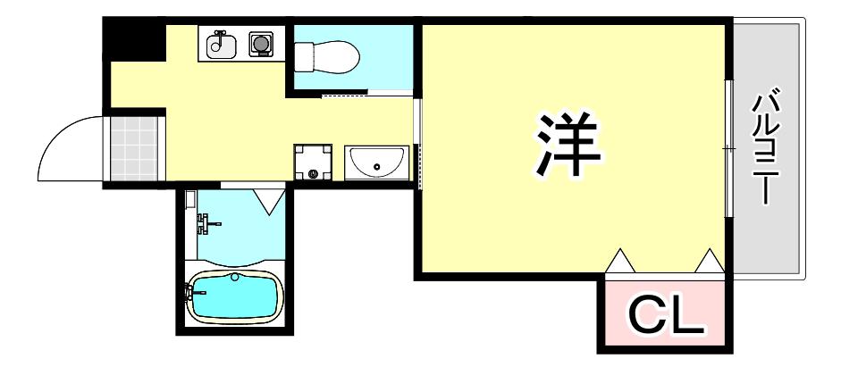 LAKIAAPARTMENT夙川(1K/3階)の間取り写真