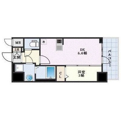 エスリード弁天町ノース RESIDENCE(1DK/4階)の間取り写真
